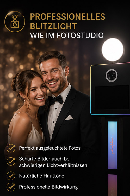 professionelles Blitzlicht - Premium Fotobox in Oberösterreich. Service statt Versandaufwand.