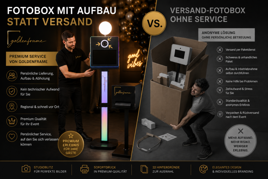 die bessere Option statt Versandfotox- Goldenframe Premium Fotobox mit rundum-Service